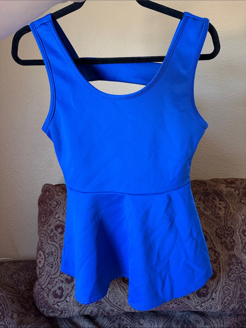 Royal Blue Women's Peplum Tank Top